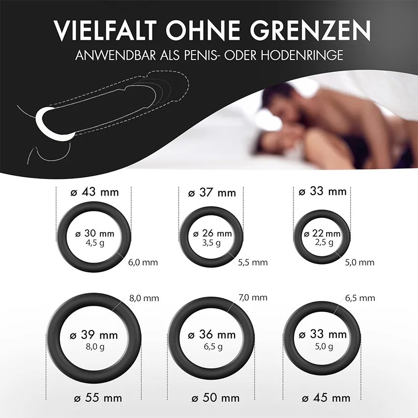 Penisring in verschiedenen Größen
